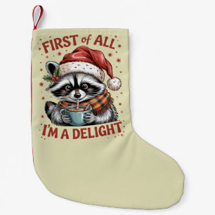 Meia De Natal Pequena Guaxinim Engraçado Antes De Mais Nada Sou Um Delig