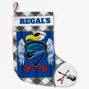 Meia De Natal Pequena Guitarra Personalizada Pick Blues Regal Eagle
