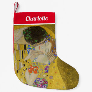 Meia De Natal Pequena Gustav Klimt - O Beijo