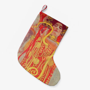 Meia De Natal Pequena Gustav Klimt Red Woman Dourada pintura Cobra