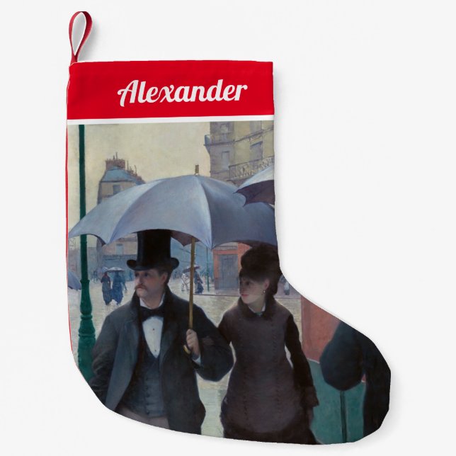 Meia De Natal Pequena Gustave Caillebotte - Paris Street; Rainy Day (Frente)