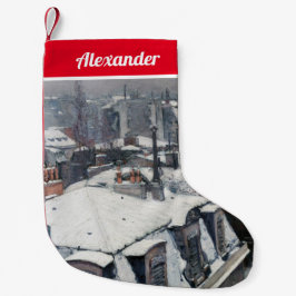 Meia De Natal Pequena Gustave Caillebotte - Telhados na neve