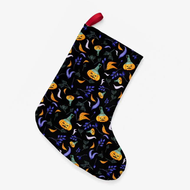 Meia De Natal Pequena Halloween Forest Stocks (Frente (Pendurada))