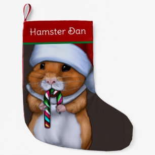 Meia De Natal Pequena Hamster de Natal bonito