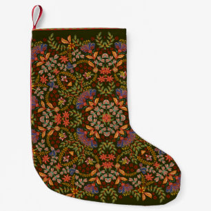 Meia De Natal Pequena Hand draw fantasy floral pattern. Vintage template