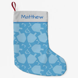 Meia De Natal Pequena Hanukkah Charm Dreidel e Hebraico Alphabet