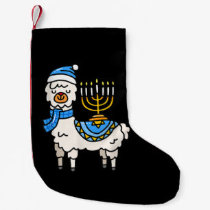 Meia De Natal Pequena Hanukkah Llama Menorah Chanukah Alpaca Cute Gift