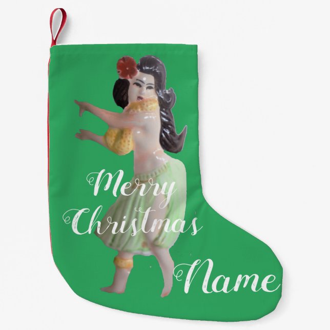 Meia De Natal Pequena havaiano Hula Dancer Thunder_Cove (Frente)