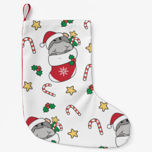 Meia De Natal Pequena Hippo Christmas Snow Winter Animais Hippos