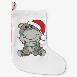 Meia De Natal Pequena Hippo Christmas Winter Animais Hippos