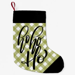 Meia De Natal Pequena HO HO HO HO - GINGHAM Christmas Stocks