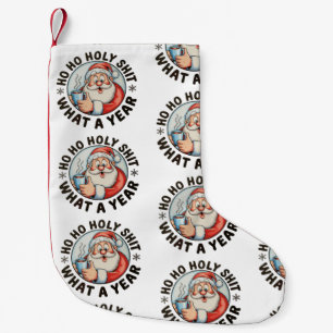 Meia De Natal Pequena Ho Ho Santo Que Ano Papai Noel Natal Divertido Xma