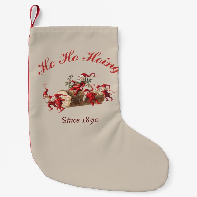 Meia De Natal Pequena Ho Hoing desde 1890 gnomos antigos (Frente)