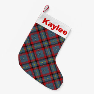 Meia De Natal Pequena Holiday Charm Clan MacNamara Tartan