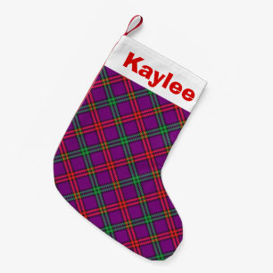 Meia De Natal Pequena Holiday Charm Clan Montgomery Tartan
