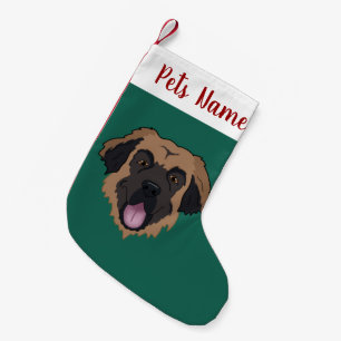 Meia De Natal Pequena Holiday Christmas Leonberger