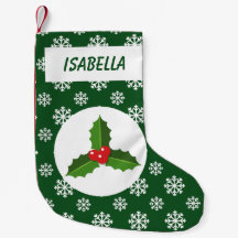 Holly Snowflakes Personalizado Verde