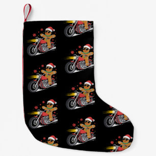 Meia De Natal Pequena Homem de Biscoito de Natal Motocicleta Motociclist