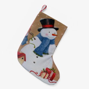 Meia De Natal Pequena Homem de neve