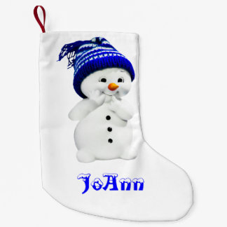 Meia De Natal Pequena Homem de neve personalizado de inverno de Natal