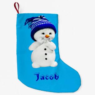 Meia De Natal Pequena Homem de neve personalizado de inverno de Natal