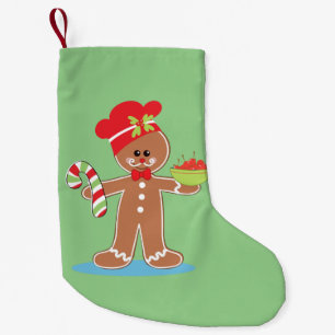 Meia De Natal Pequena Homem de pão-de-espécie encantador