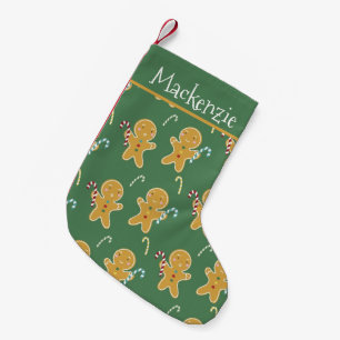 Meia De Natal Pequena Homens de Biscoito Personalizados de Natal