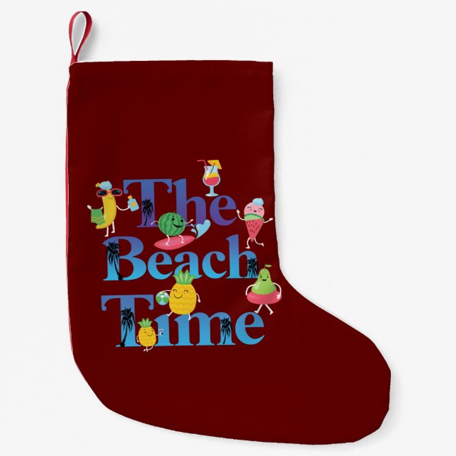 Meia De Natal Pequena Hora da Praia (Frente)