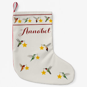 Meia De Natal Pequena Hummingbird Personalizado