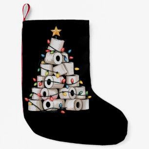 Meia De Natal Pequena Humor de árvore de papel higiênico de banheiro de 