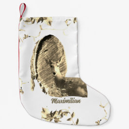 Meia De Natal Pequena Hunter Country Wood Knot Buck Deer