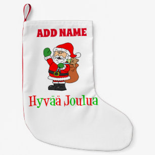 Meia De Natal Pequena Hyvaa Joulua Nome Personalizado Finlandês