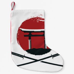 Meia De Natal Pequena Ícone da espada Samurai com a vinheta de desenho 