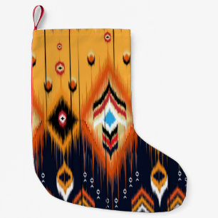 Meia De Natal Pequena Ikat geometric folklore ornament. Tribal ethnic te
