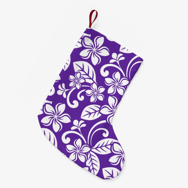 MEIA DE NATAL PEQUENA ILHA PLUMÉRIA (PURPLE) (Frente (Pendurada))