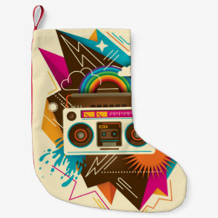 Meia De Natal Pequena Ilustração colorida de rádio Abstrato Vintage