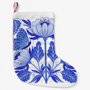 Meia De Natal Pequena ilustração com borboletas e flores isoladas