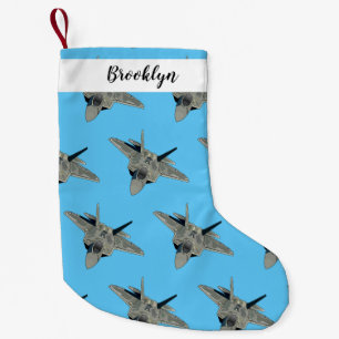 Meia De Natal Pequena Ilustração de desenho animado de aeronaves de comb