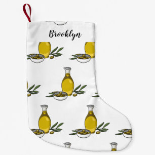 Meia De Natal Pequena Ilustração de desenho animado de azeite