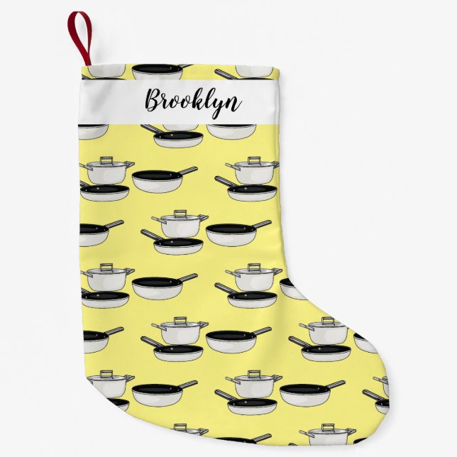 Meia De Natal Pequena Ilustração de desenho animado de conjuntos de cook (Frente)