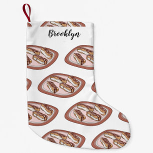 Meia De Natal Pequena Ilustração de desenho animado de eclair de chocola