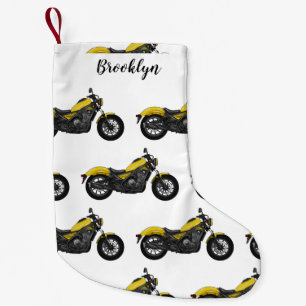 Meia De Natal Pequena Ilustração de desenho animado de motociclo cruzado