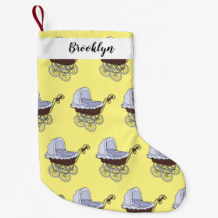 Meia De Natal Pequena Ilustração de desenho animado do stroller