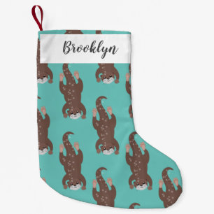 Meia De Natal Pequena Ilustração de desenho animado em lontra