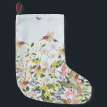 Meia De Natal Pequena Ilustração de Vintagem de Jardim Floral de Humming<br><div class="desc">Belo beija-flor no jardim floral doce. Hummingbird e florais unem-se num jardim de beleza romântica. A serenata da natureza! Paraíso do beija-flor: beleza em flecha no meio de um paraíso floral. floral, padrão, beija-flor, colorida, romântica, decor, árvore, flor, fundo, abstrato, textura, verão, ilustração, primavera, parede, folha, floresta, jardim, planta, tropical...</div>