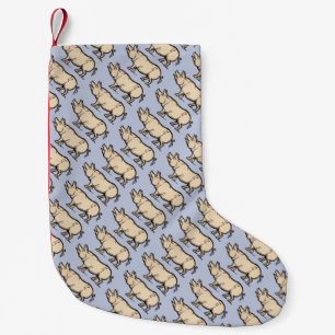 Meia De Natal Pequena Ilustração de Vintagem de Porte de Porco Antiguo