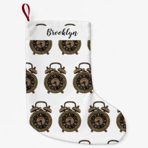 Meia De Natal Pequena Ilustração do desenho do relógio do alarme