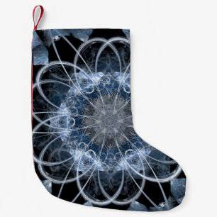 Meia De Natal Pequena Ilustração fractal computacional do inverno azul d