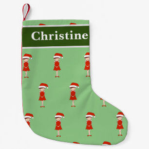 Meia De Natal Pequena ilustre Christine Elf - Padrão de Natal