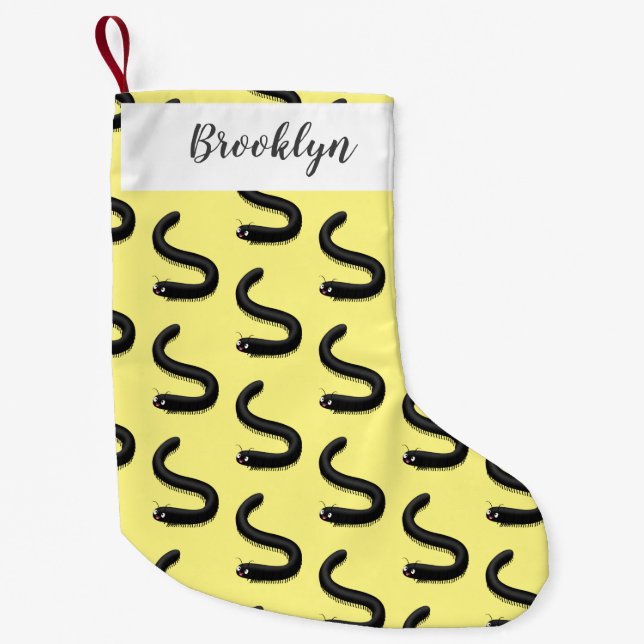 Meia De Natal Pequena Imagem de desenho em forma de milipede (Frente)